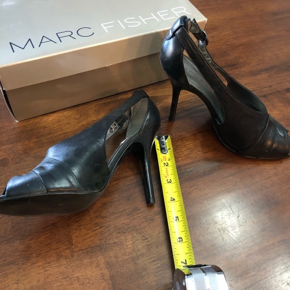 Black Leather 4 inch heel - Picture 4 of 4